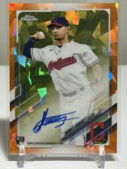 Andres Gimenez [Orange] Baseball Cards 2021 Topps Chrome Sapphire Rookie Autographs Prices