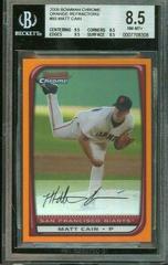 Matt Cain [Orange Refractor] #93 Baseball Cards 2008 Bowman Chrome Prices