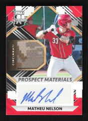 Matheu Nelson #PMS-MN Baseball Cards 2022 Panini Elite Extra Edition Prospect Materials Signatures Prices