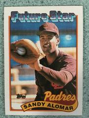 Sandy Alomar [Smaller Gap Between Hat and Future Stars Header] Baseball Cards 1989 Topps Prices