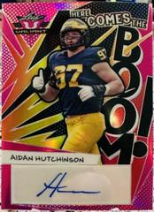 Aidan Hutchinson [Pink] #HB-AH1 Football Cards 2022 Leaf Valiant Autographs Here Comes the Boom Prices