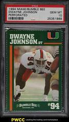 Dwayne Johnson Football Cards 1994 Miami Bumble Bee Perforated Prices