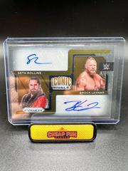 Brock Lesnar, Seth Rollins #IR-BS Wrestling Cards 2022 Panini Prizm WWE Iconic Rivals Dual Autographs Prices