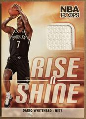 Dariq Whitehead #RS-WHI Basketball Cards 2023 Panini Hoops Rise N Shine Memorabilia Prices