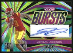 Jordan Addison #VB-JA1 Football Cards 2023 Leaf Vivid Autographs Bursts Prices