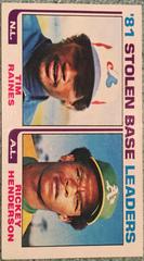 Stolen Base Leaders [T. Raines, R. Henderson] Baseball Cards 1982 Topps Prices