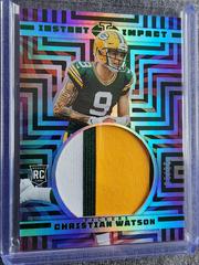 Christian Watson [Red and Blue] #II-CW Football Cards 2022 Panini Illusions Instant Impact Prices
