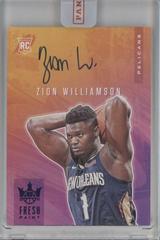 Zion Williamson [Sapphire] #FP-ZWL Basketball Cards 2019 Panini Court Kings Fresh Paint Autographs Prices