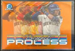 Jackson Chourio [Orange] Baseball Cards 2023 Bowman Chrome Prospect Process Prices
