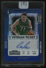 Luka Doncic [Premium Edition Blue Shimmer] #VT-LDC Basketball Cards 2021 Panini Contenders Veteran Ticket Autograph Prices