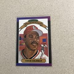 Vince Coleman #19 Baseball Cards 1988 Donruss Diamond Kings Prices