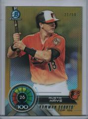 Austin Hays [Gold Refractor] Baseball Cards 2018 Bowman Scouts' Top 100 Prices