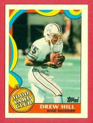 Drew Hill #11 Football Cards 1989 Topps 1000 Yard Club Prices