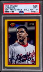 Juan Soto [Gold Refractor] Baseball Cards 2019 Bowman 30th Anniversary Prices