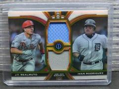 Ivan Rodriguez, J. T. Realmuto [Gold] #DR-RR Baseball Cards 2023 Topps Tribute Dual Relics 2 Image Prices