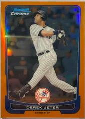 Derek Jeter [Orange Refractor] #10 Baseball Cards 2012 Bowman Chrome Prices