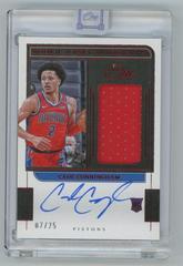 Cade Cunningham [Red] #RJ-CCH Basketball Cards 2021 Panini One and One Rookie Jersey Autographs Prices