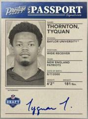 Tyquan Thornton #NPS-TT Football Cards 2022 Panini Prestige NFL Passport Signatures Prices