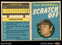 Jim Spencer Baseball Cards 1970 Topps Scratch Offs Prices