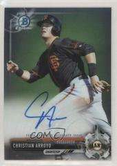Christian Arroyo [Chrome] #CPA-CHR Baseball Cards 2017 Bowman Prospect Autographs Prices