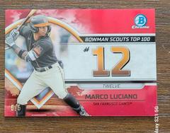 Marco Luciano [Red] #BTP-12 Baseball Cards 2023 Bowman Scouts Top 100 Prices