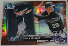 Nolan Arenado [Orange Refractor] Baseball Cards 2017 Topps Chrome Bowman Then & Now Prices