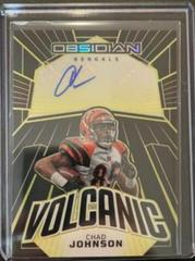 Chad Johnson [Electric Etch Yellow] #23 Football Cards 2023 Panini Obsidian Volcanic Signature Prices