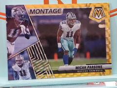 Micah Parsons [Gold] #M-30 Football Cards 2022 Panini Mosaic Montage Prices