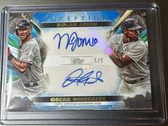 Oscar Gonzalez, Nolan Jones [Blue] #IDA-JG Baseball Cards 2023 Topps Inception Dual Autographs Prices