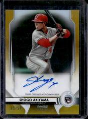 Shogo Akiyama [Gold Refractor] #SA Baseball Cards 2020 Bowman Sterling Rookie Autographs Prices