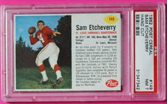 Sam Etcheverry [Hand Cut] #149 Football Cards 1962 Post Cereal Prices