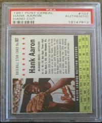 Hank Aaron [Hand Cut] #107 Baseball Cards 1961 Post Cereal Prices
