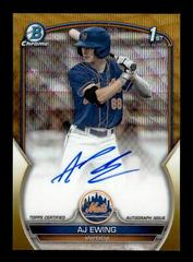 AJ Ewing [Gold Wave] #CDA-AE Baseball Cards 2023 Bowman Draft Chrome Prospect Autographs Prices