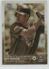 Joe Mauer [Sepia Refractor] #4 Baseball Cards 2015 Topps Chrome Prices
