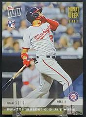 Juan Soto [Gold Winner] #11W Baseball Cards 2018 Topps Now Moment of the Week Prices