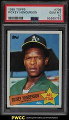 Rickey Henderson #706 Baseball Cards 1985 Topps Prices