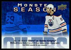 Connor McDavid #MS-45 Hockey Cards 2023 Upper Deck Monster Season Prices