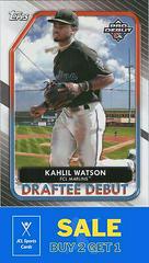 Kahlil Watson Baseball Cards 2022 Topps Pro Debut Draftee Debuts Prices