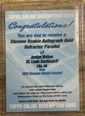 Jordan Walker [Gold] #CRA-JW Baseball Cards 2023 Bowman Chrome Rookie Autographs Prices