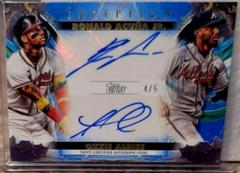 Ozzie Albies, Ronald Acuna Jr. [Blue] #IDA-AA Baseball Cards 2023 Topps Inception Dual Autographs Prices