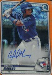 Gabriel Moreno [Orange Refractor] Baseball Cards 2020 Bowman Chrome Mega Box Mojo Autographs Prices