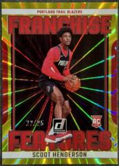 Scoot Henderson [Yellow] #19 Basketball Cards 2023 Panini Donruss Franchise Features Prices