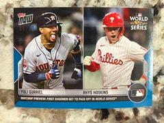 Yuli Gurriel, Rhys Hoskins [Blue] #WSM-2 Baseball Cards 2022 Topps Now World Series Matchup Prices