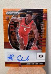 Anthony Edwards [Orange Pulsar] Basketball Cards 2020 Panini Prizm Draft Picks Autographs Prices