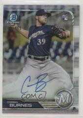 Corbin Burnes [Refractor] Baseball Cards 2019 Bowman Chrome Rookie Autographs Prices