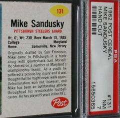 Mike Sandusky [Hand Cut] #131 Football Cards 1962 Post Cereal Prices