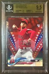 Shohei Ohtani [Pitching in Red Independence Day] #US1 Baseball Cards 2018 Topps Update Prices