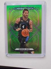 Derrick Rose [Green Flood] Basketball Cards 2020 Panini Obsidian Prices