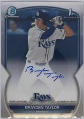 Brayden Taylor Baseball Cards 2023 Bowman Draft Chrome Prospect Autographs Prices