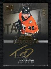Trevor Zegras [Gold] Hockey Cards 2021 SPx UD Black Lustrous Rookie Signatures Prices